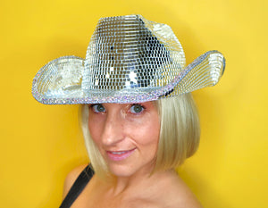 Mirror Ball Cowboy Hat - Full Mirrored Super Deluxe