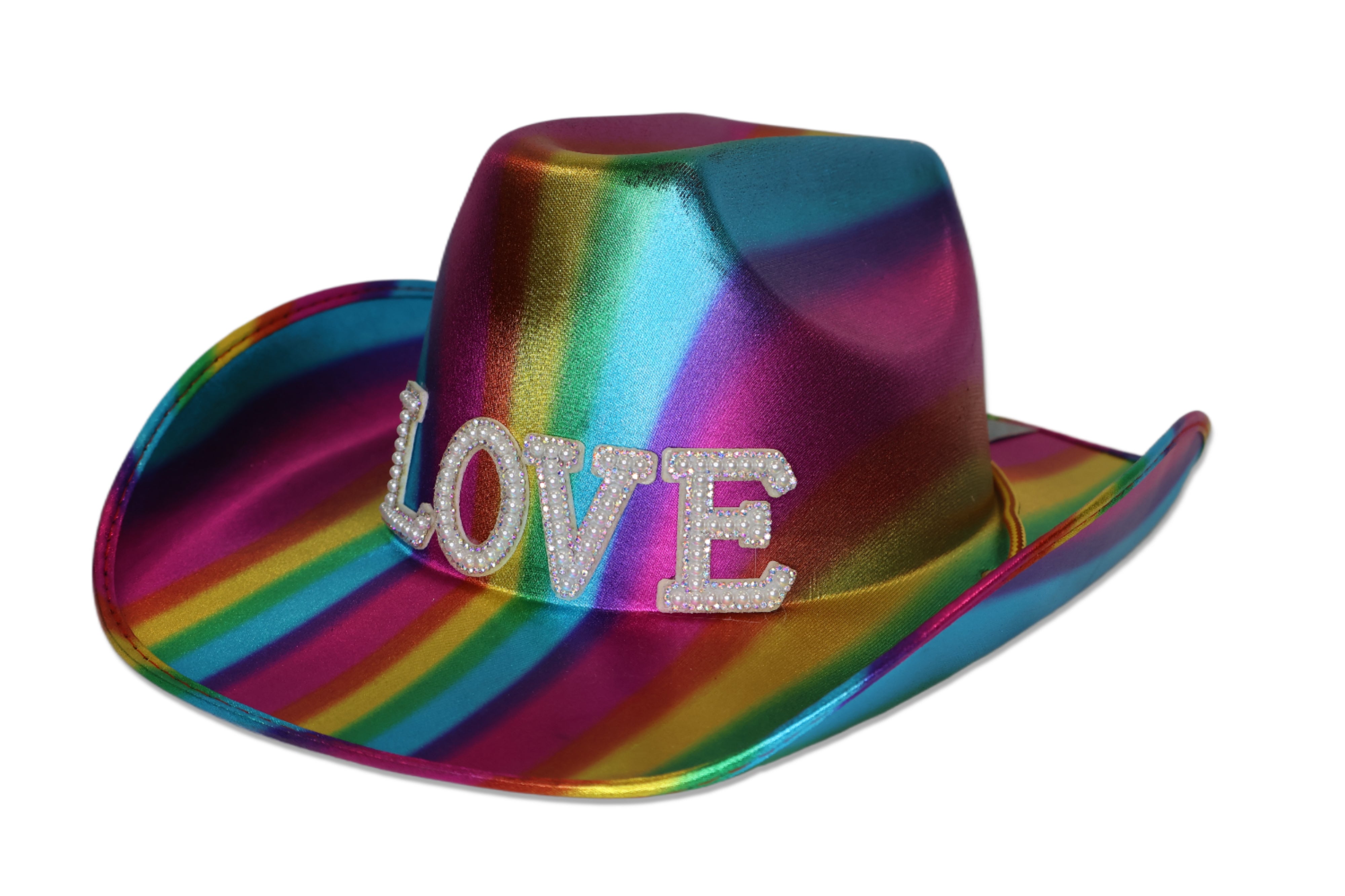 Cowboy Hat Rainbow Pride - w/ "LOVE" Letters