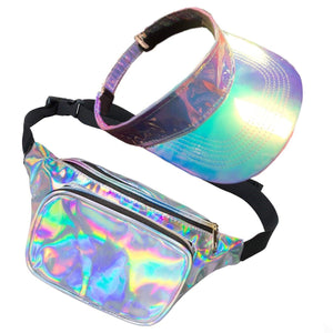 Festival Galaxy Bum Bag & Visor Set - Holographic